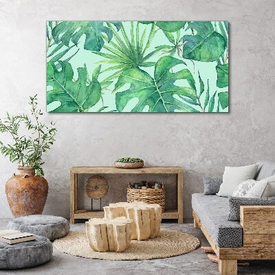 Bild auf leinwand Tropisches Grün in Aquarell