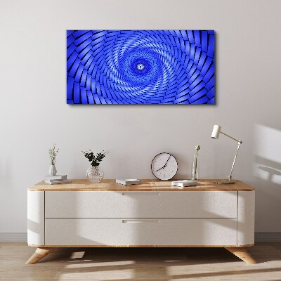 Foto auf leinwand Blauer geometrischer Wirbel