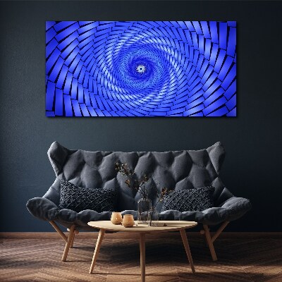 Foto auf leinwand Blauer geometrischer Wirbel
