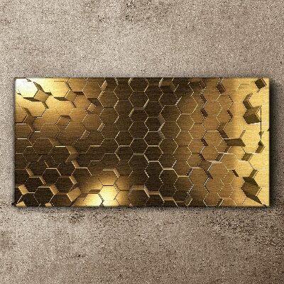 Foto auf leinwand Goldene Sechsecke im Weltraum