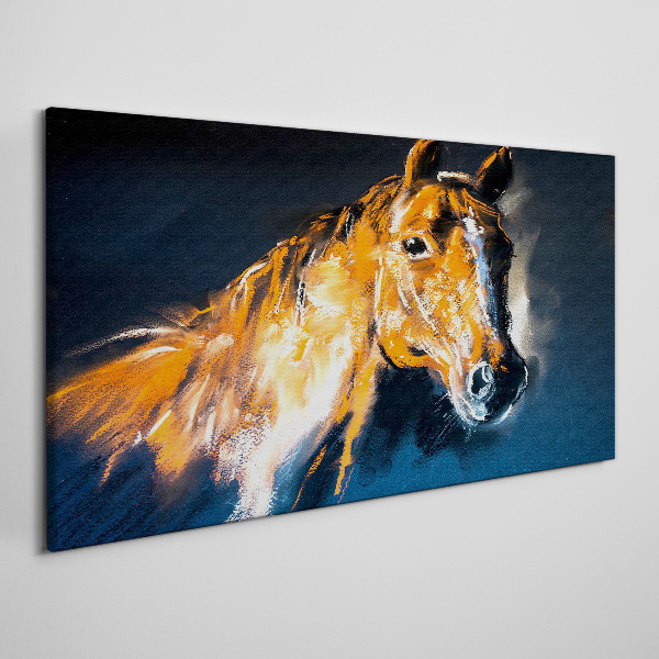 Foto auf leinwand Portrait eines Pferdes in intensiven Farben