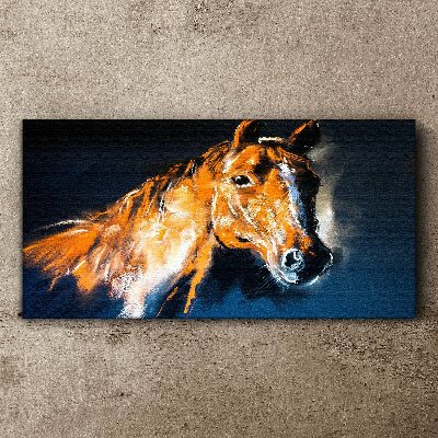 Foto auf leinwand Portrait eines Pferdes in intensiven Farben