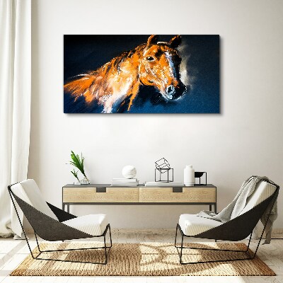Foto auf leinwand Portrait eines Pferdes in intensiven Farben
