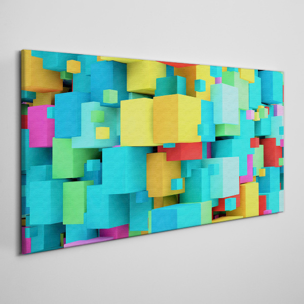 Foto auf leinwand Bunte Würfel auf einem 3D-Hintergrund