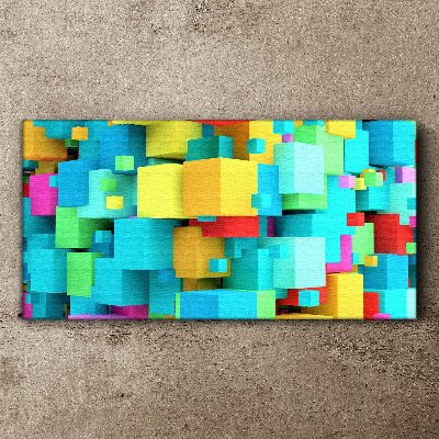 Foto auf leinwand Bunte Würfel auf einem 3D-Hintergrund