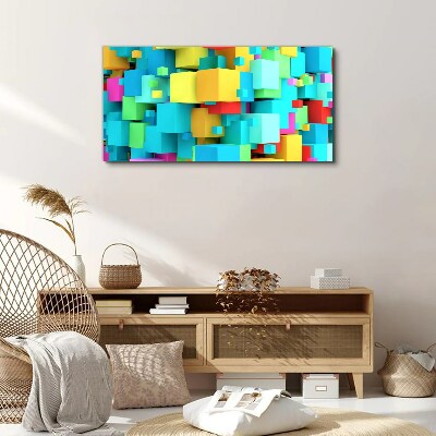 Foto auf leinwand Bunte Würfel auf einem 3D-Hintergrund