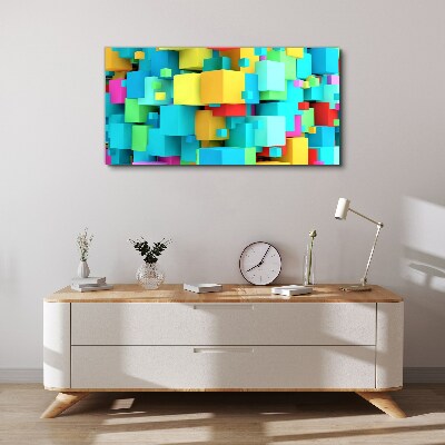 Foto auf leinwand Bunte Würfel auf einem 3D-Hintergrund