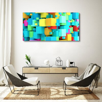 Foto auf leinwand Bunte Würfel auf einem 3D-Hintergrund