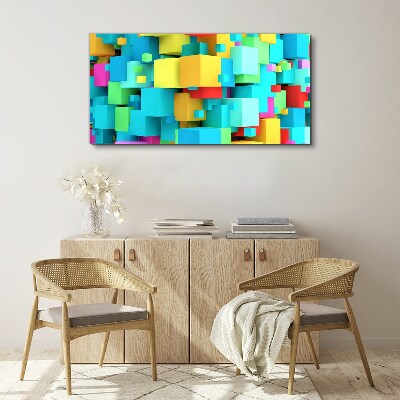 Foto auf leinwand Bunte Würfel auf einem 3D-Hintergrund