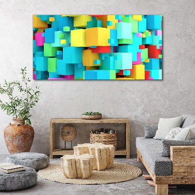 Foto auf leinwand Bunte Würfel auf einem 3D-Hintergrund