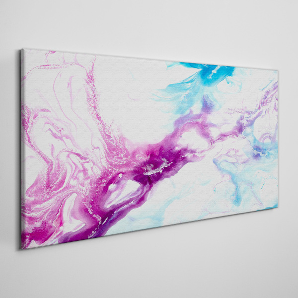 Foto auf leinwand Farbwellen in Blau und Pink