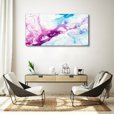 Foto auf leinwand Farbwellen in Blau und Pink
