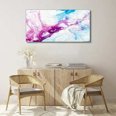 Foto auf leinwand Farbwellen in Blau und Pink
