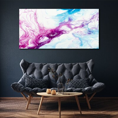 Foto auf leinwand Farbwellen in Blau und Pink