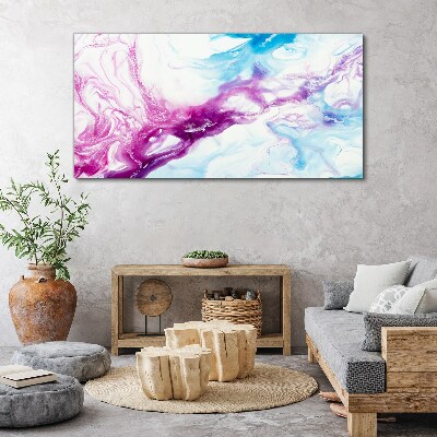 Foto auf leinwand Farbwellen in Blau und Pink