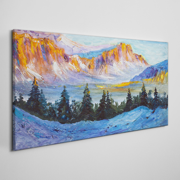 Foto auf leinwand Winterliche Berglandschaft
