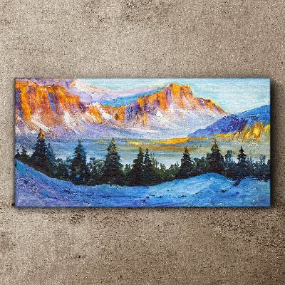 Foto auf leinwand Winterliche Berglandschaft