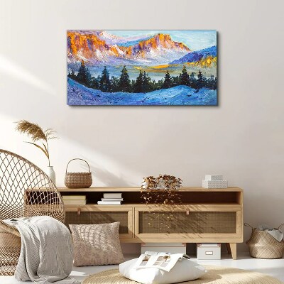 Foto auf leinwand Winterliche Berglandschaft