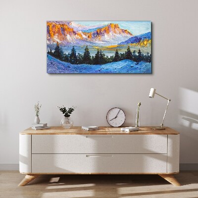 Foto auf leinwand Winterliche Berglandschaft