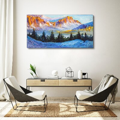 Foto auf leinwand Winterliche Berglandschaft