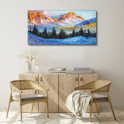 Foto auf leinwand Winterliche Berglandschaft