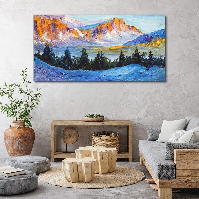 Foto auf leinwand Winterliche Berglandschaft