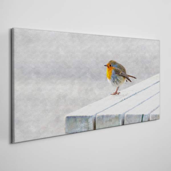 Foto auf leinwand Robin auf einer weißen Tafel