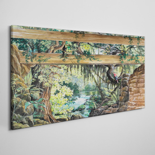 Foto auf leinwand Tropische Landschaft mit Wasserfall