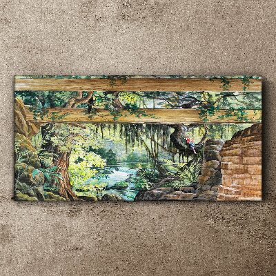 Foto auf leinwand Tropische Landschaft mit Wasserfall