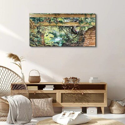 Foto auf leinwand Tropische Landschaft mit Wasserfall