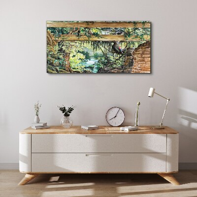 Foto auf leinwand Tropische Landschaft mit Wasserfall