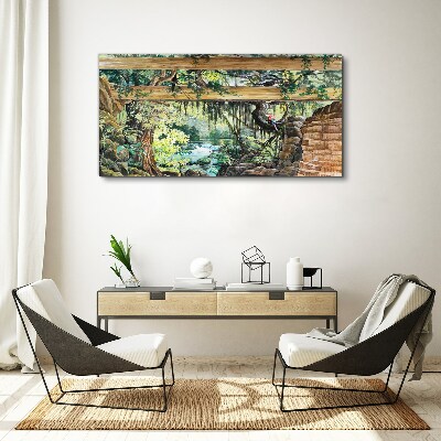 Foto auf leinwand Tropische Landschaft mit Wasserfall