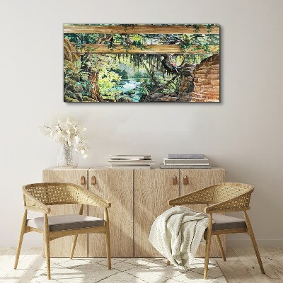 Foto auf leinwand Tropische Landschaft mit Wasserfall