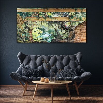 Foto auf leinwand Tropische Landschaft mit Wasserfall