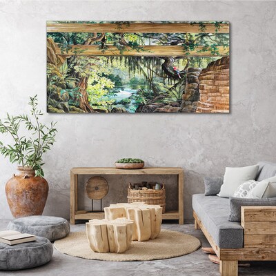 Foto auf leinwand Tropische Landschaft mit Wasserfall