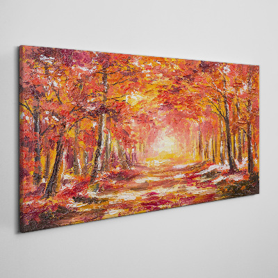Foto leinwand Herbstliche Spiegelungen im Wald