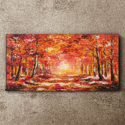 Foto leinwand Herbstliche Spiegelungen im Wald