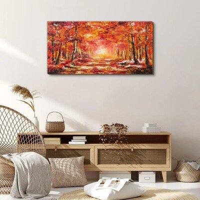 Foto leinwand Herbstliche Spiegelungen im Wald