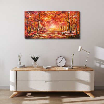 Foto leinwand Herbstliche Spiegelungen im Wald