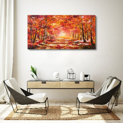 Foto leinwand Herbstliche Spiegelungen im Wald