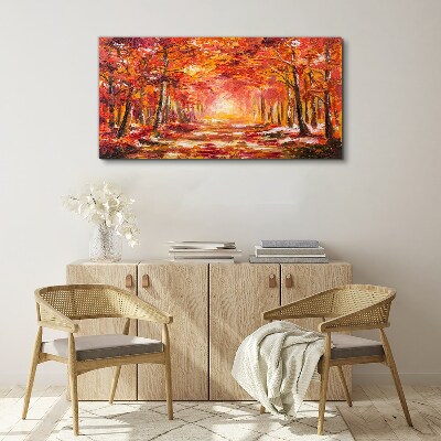 Foto leinwand Herbstliche Spiegelungen im Wald