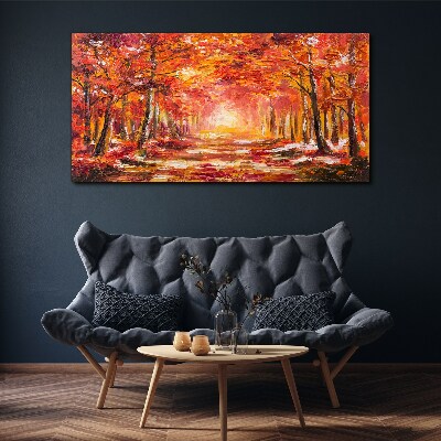 Foto leinwand Herbstliche Spiegelungen im Wald
