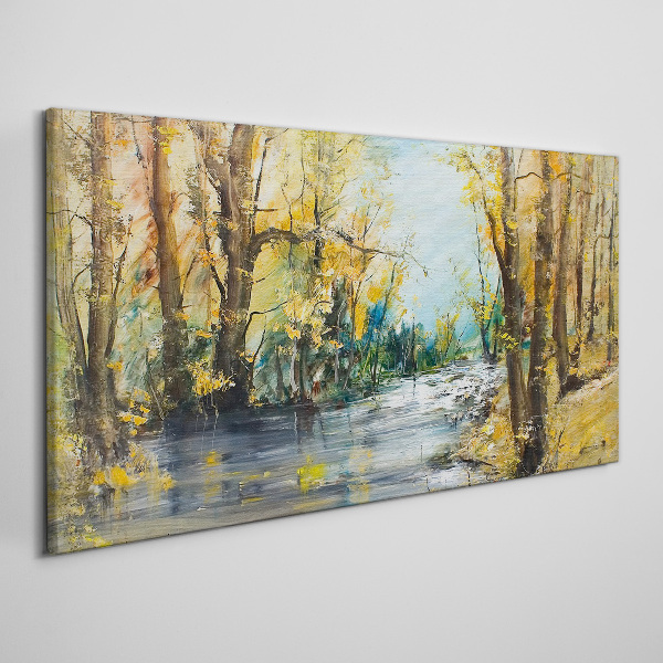 Foto auf leinwand Herbstlandschaft am Fluss