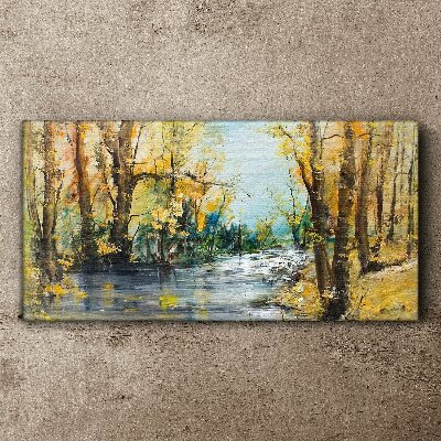 Foto auf leinwand Herbstlandschaft am Fluss