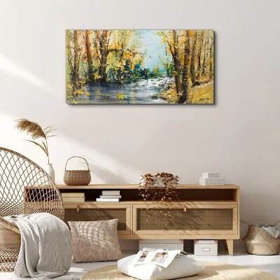 Foto auf leinwand Herbstlandschaft am Fluss