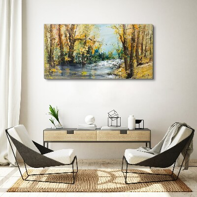 Foto auf leinwand Herbstlandschaft am Fluss