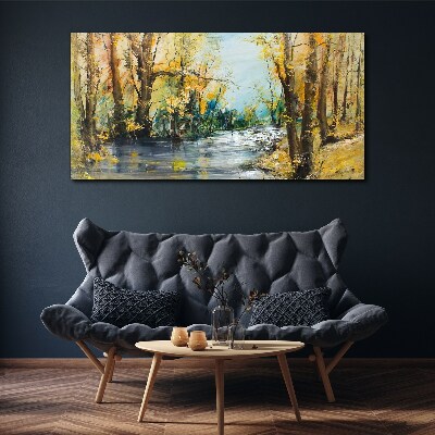 Foto auf leinwand Herbstlandschaft am Fluss