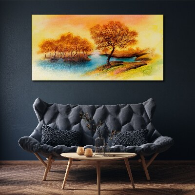 Leinwandbild Herbstmelodie über dem Wasser