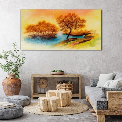 Leinwandbild Herbstmelodie über dem Wasser