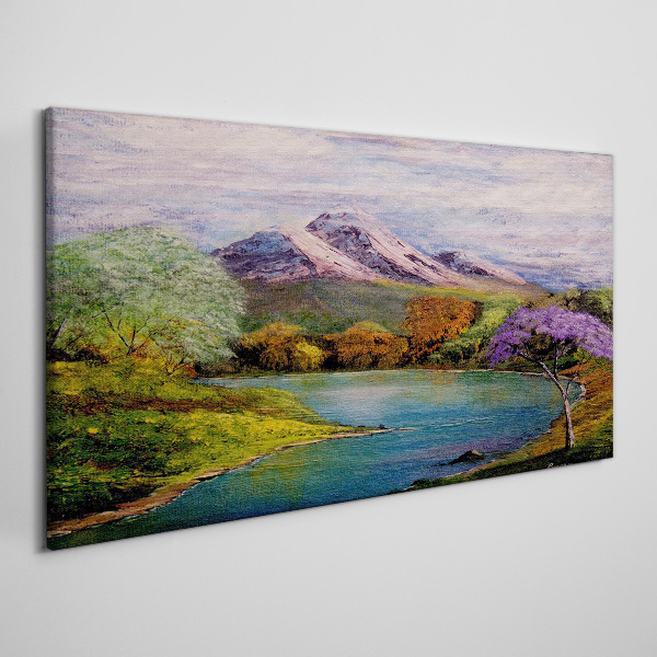 Foto auf leinwand Berglandschaft mit See